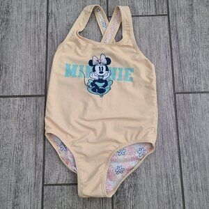 Disney Junior Minnie Mouse One Piece Swimsuit Yellow Toddler girl size 5T